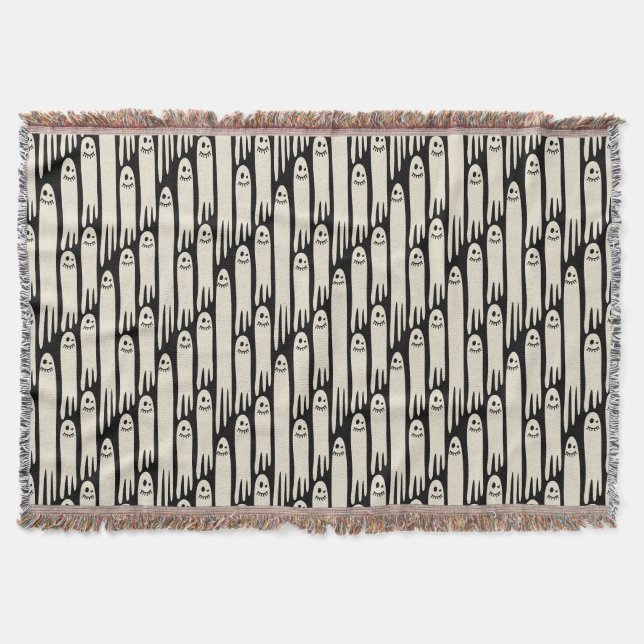 Manta Friendly Ghosts on Cream and Pink – Halloween Patt (Anverso)