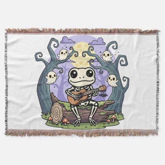 Manta Frog Skeleton Playing Ukulele with Ghosts (Anverso)