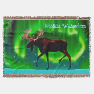 Manta Frohliche Weihnachten - Moose de las luces del nor