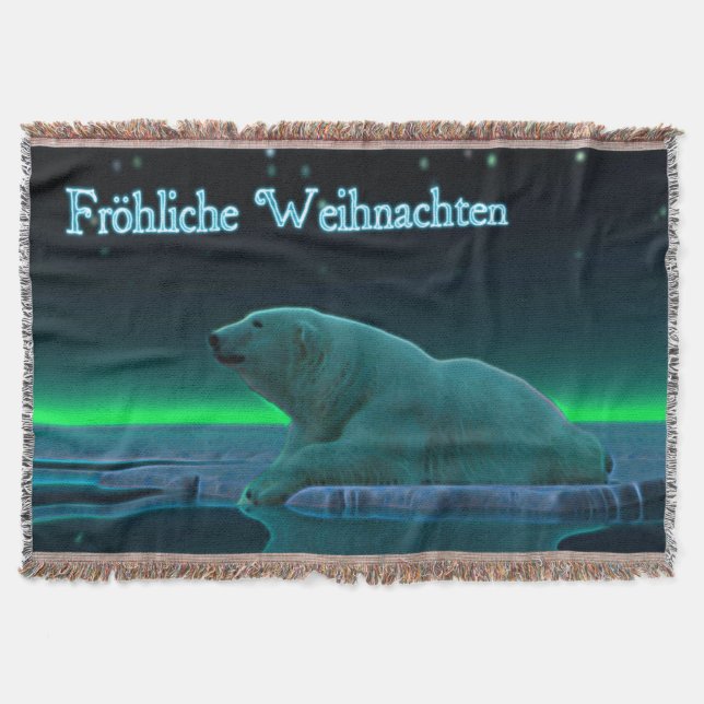 Manta Frohliche Weihnachten - Oso Polar del borde del hi (Anverso)