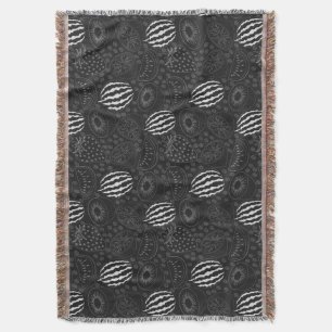 Manta Fruit seamless pattern black and white Tropical