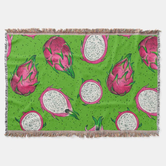 Manta Fruta del dragón rojo en verde (Anverso)