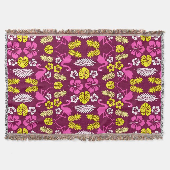 Manta Frutas tropicales florales estampadas (Anverso)
