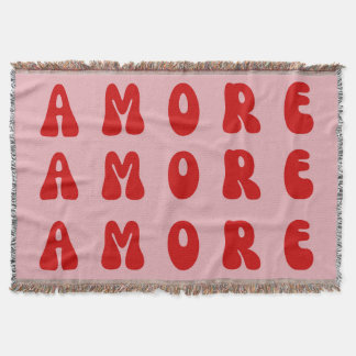 Manta Fuente de burbujas AMORE rosa y rojo retro de los