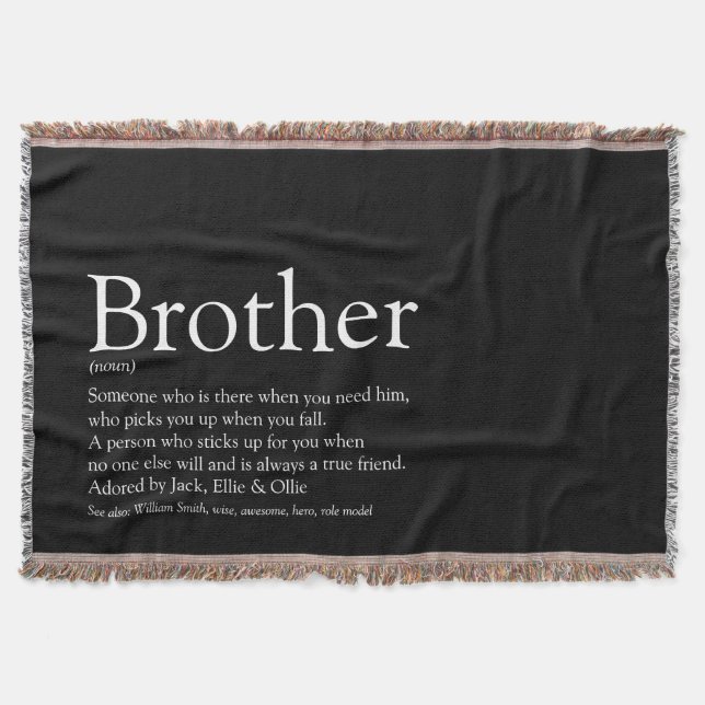 Manta Fun Guay Brother moderno negro y blanco (Anverso)