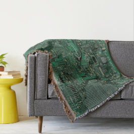 Manta Funda de empuje de algodón del circuito verde