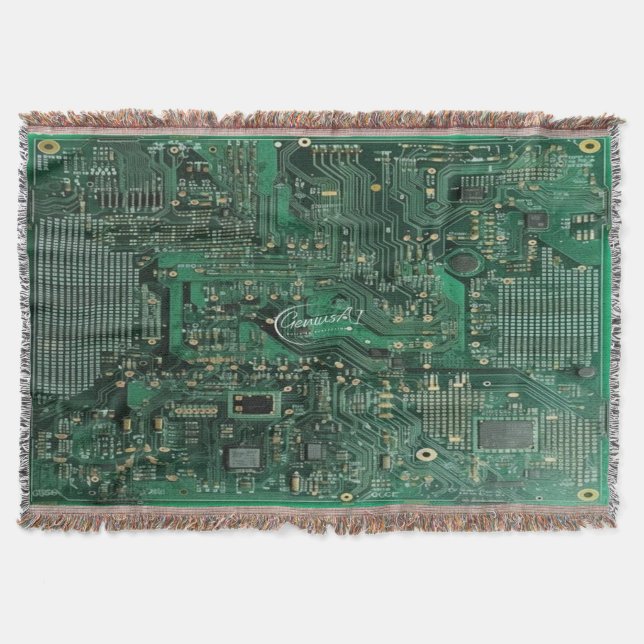 Manta Funda de empuje de algodón del circuito verde (Anverso)
