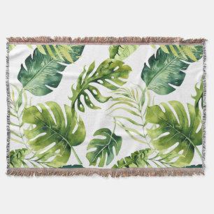 Manta Funda De Hojas Tropicales Vintage