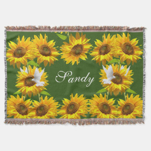 Manta Funda de hormigón floral de girasol