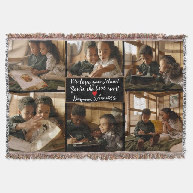 Manta Funda de lanzamiento personalizada de 6 Collages d (Anverso)