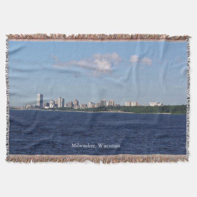 Manta Funda tejida Milwaukee Skyline (Anverso)