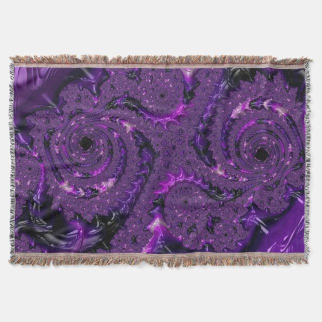 Manta Funky Bold Boho Purple Digital Resumen Fractal (Anverso)