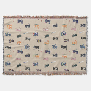 Manta Funny Cats & Knives Throw Blanket