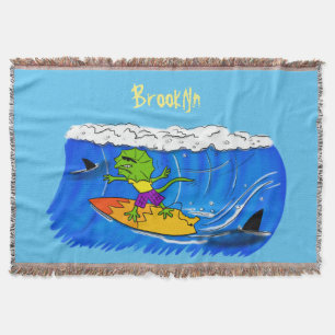 Manta Funny personalizado de surf con lagarto frito