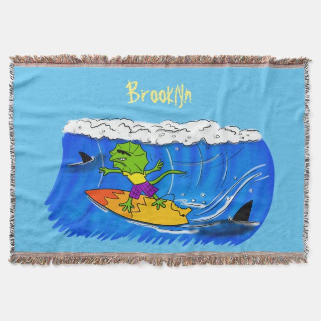 Manta Funny personalizado de surf con lagarto frito (Anverso)