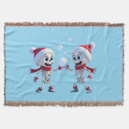 Manta Funny Santa Skeletons Having a Snowball Fight 