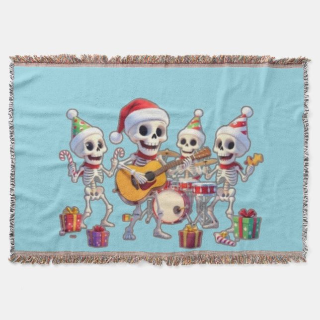 Manta Funny Skeleton Band Christmas & New Year – 3D Cart (Anverso)