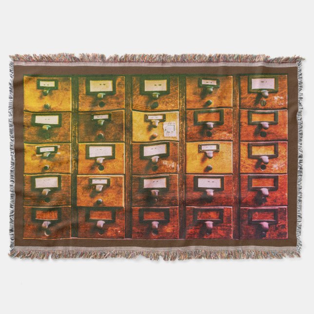 Manta Gabinete de madera de catálogo de tarjetas de bibl (Anverso)