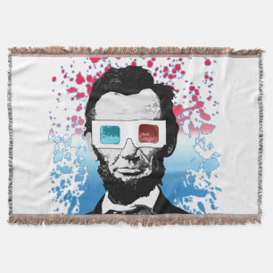 Manta Gafas 3D de Abraham Lincoln Patrióticas Rojo Azul