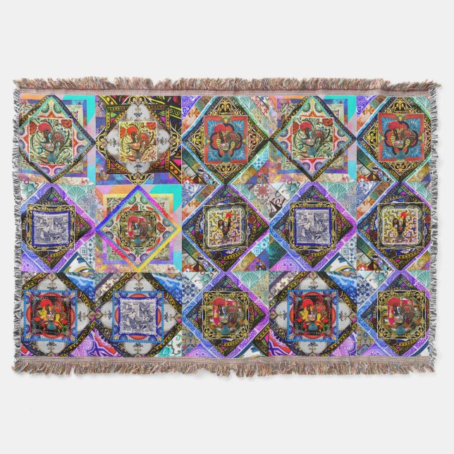 MANTA GALO DE BARCELOS, PORTUGUÉS FOLK ART (Anverso)