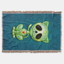 Manta Gatito verde del azúcar del zombi