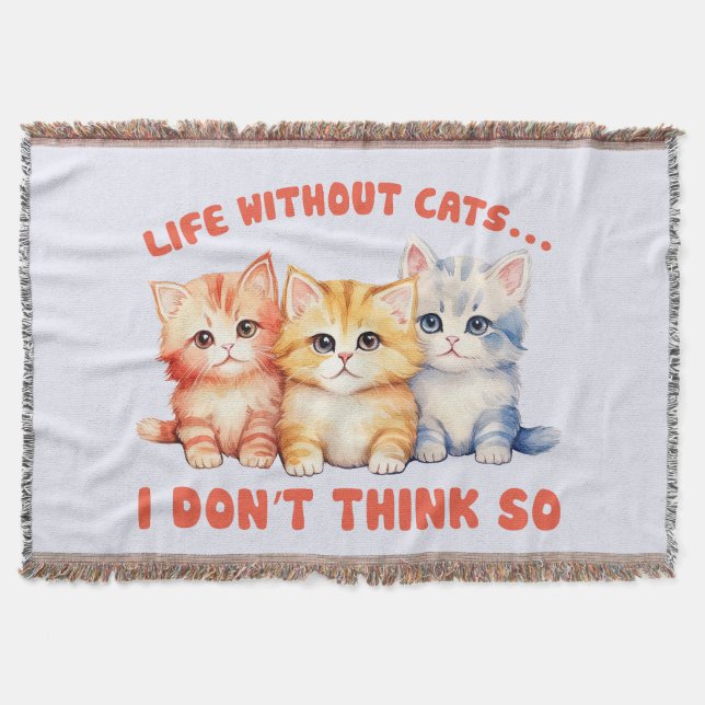 Manta Gatitos Cuidados Y Coloridos - ¿Vida Sin Gatos? (Anverso)