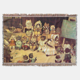Manta Gatitos de la escuela de un gato, Louis Wain