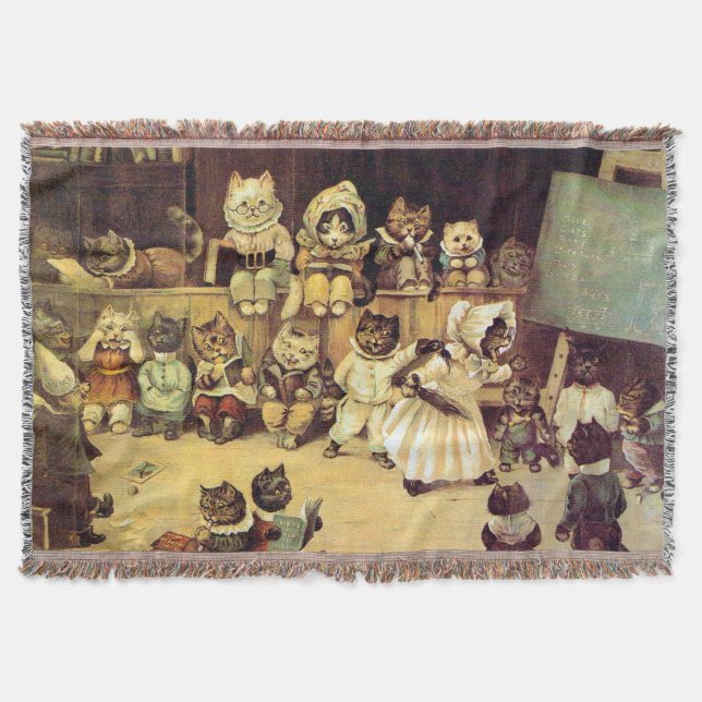 Manta Gatitos de la escuela de un gato, Louis Wain (Anverso)