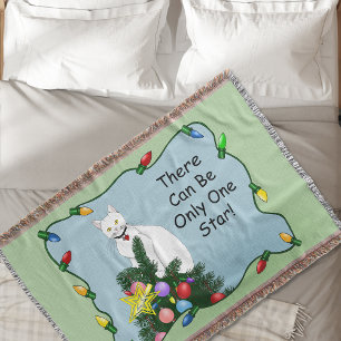 Manta Gato blanco divertido del árbol de Navidad