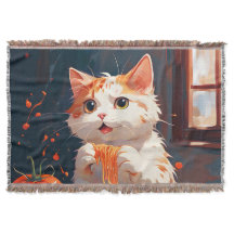 Gato comiendo espagueti