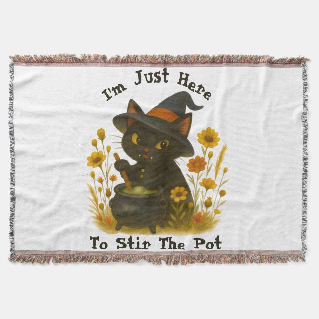 Manta Gato de Halloween - Estoy aquí para remover la oll (Anverso)