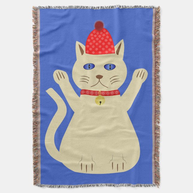 Manta Gato de Navidades de corte (Frente vertical)