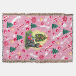 Manta Gato de Navidades rosados