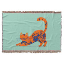 Gato floral naranja