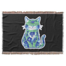 Gato floral verde