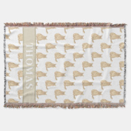 Manta Gato masculino personalizado (Naranja) rosa y blan