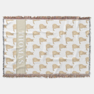 Manta Gato masculino personalizado (Naranja) rosa y blan