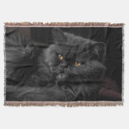 Manta Gato Persa Negro