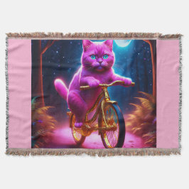 Manta Gato Rosa En Un Sendero Escenario De Bicicleta Dor