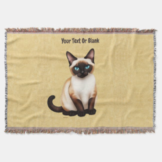 Manta Gato Siamés En Papel Antiguo