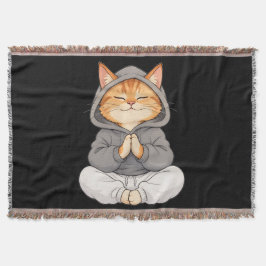 Manta Gato Zen con Capucha – Lindo Gato de Dibujos Medit