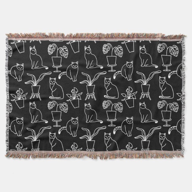 Manta Gatos blancos en negro (Anverso)