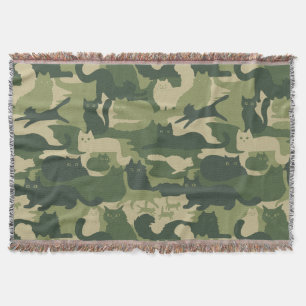 Manta Gatos de camuflaje verde patrón gatos gatitos de G