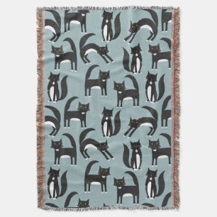 Manta Gatos de Tuxedo en blanco y negro