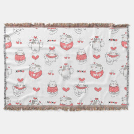 Manta Gatos día de San Valentín