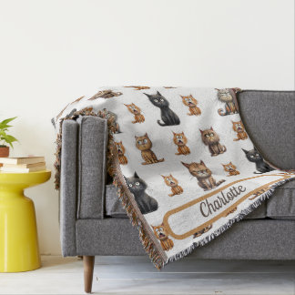 Manta Gatos graciosos y masticados personalizados