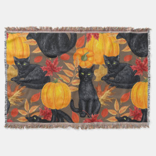 Manta Gatos negros y calabazas 2