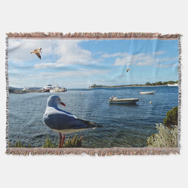 Manta Gaviota, Barcos Y El Océano, (Anverso)