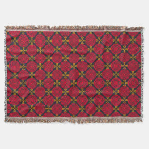Manta Geometría de la dinastía: Patrón rojo tradicional