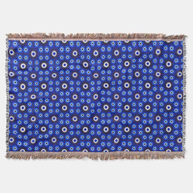 Manta Geometría de puntos azules místicos (Anverso)